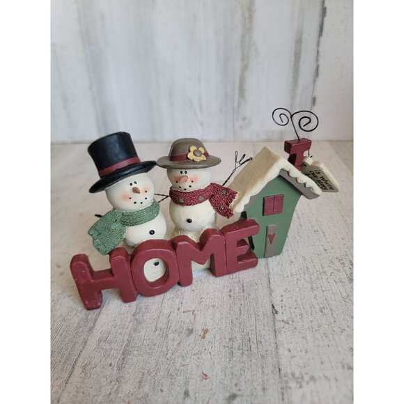 B Lloyd home‎ snowman couple is where our story began home decor xmas - Picture 2 of 6